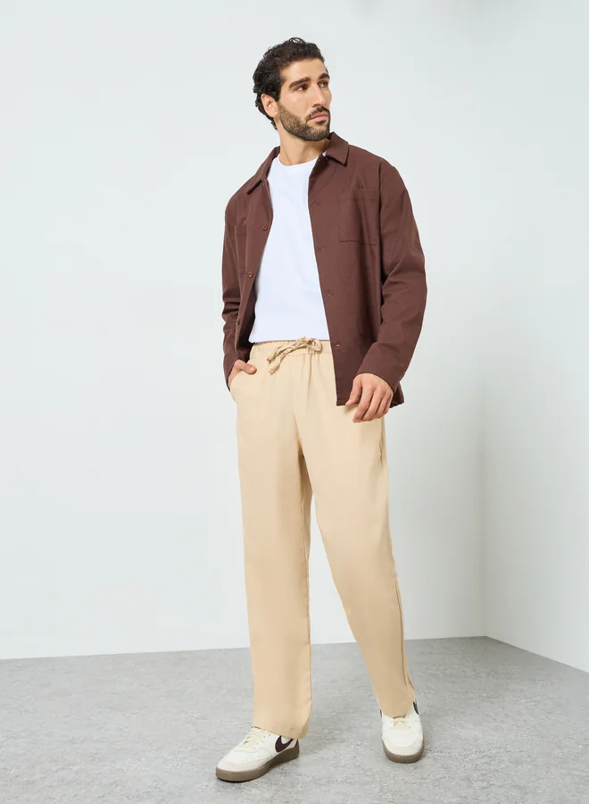 تايك تو بنطال مريح برباط خصر